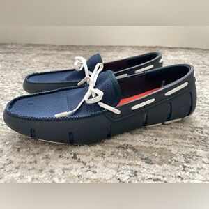 SWIMS Braided Lace Loafer Navy Blue Mens 11 Water Resistant Yachting Beach Pool